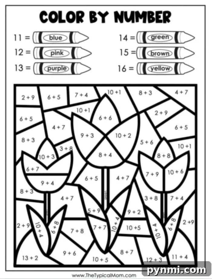 Unlock Your Creativity Free Flower Color by Number Designs 6 Color by Number Flowers