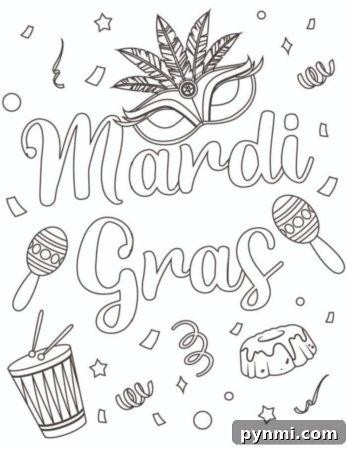 Mardi Gras Carnival Coloring Fun 2 mardi gras coloring pages
