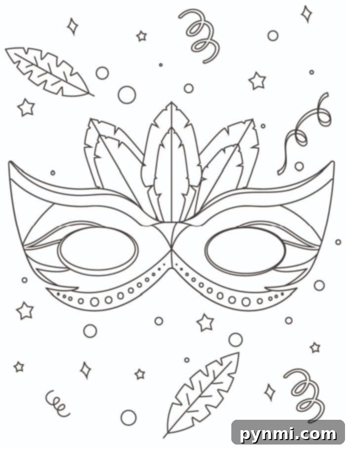 Mardi Gras Carnival Coloring Fun 4 Mardi Gras mask Coloring Pages
