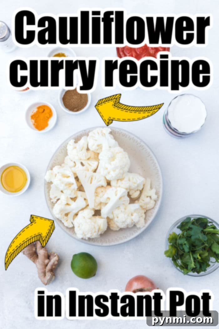Cauliflower Curry instant pot