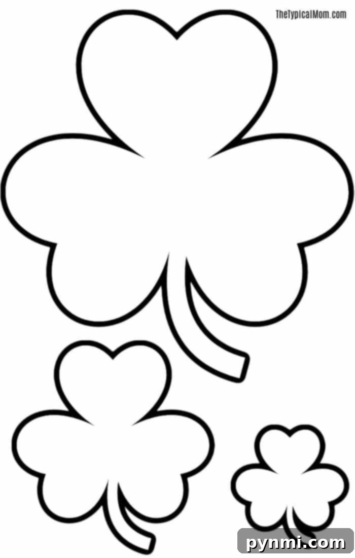 Printable Shamrock Coloring Sheets for Free 4 shamrock printable