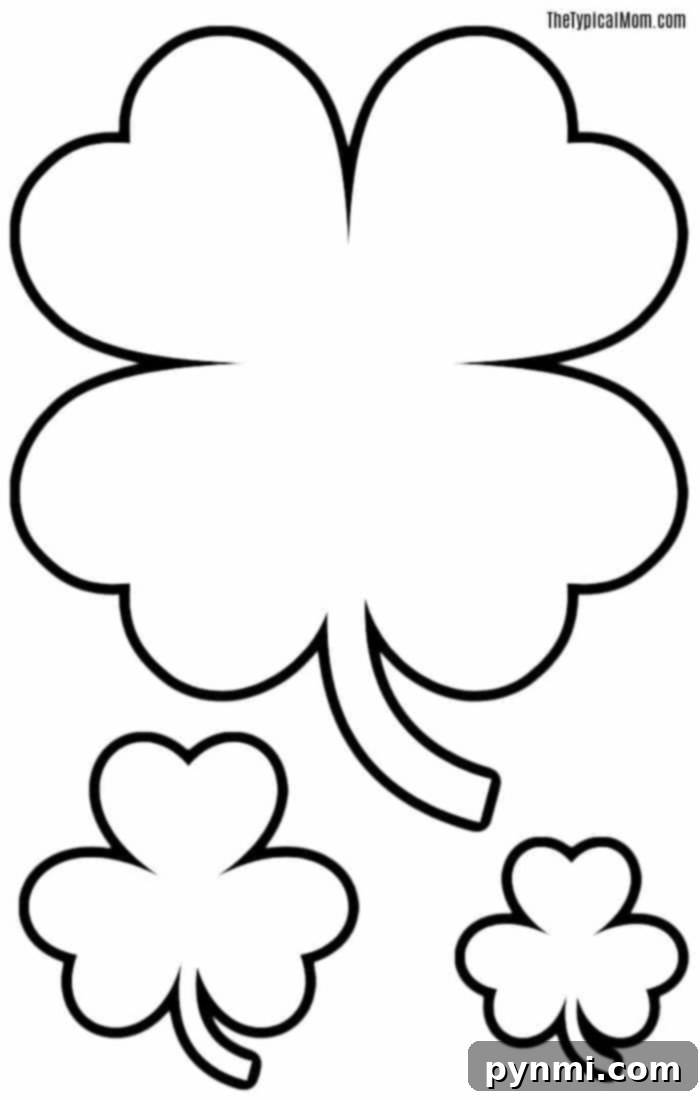 Printable Shamrock Coloring Sheets for Free 5 printable shamrock