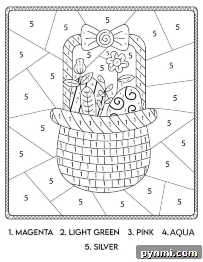 Easter Basket Coloring Page for Kids