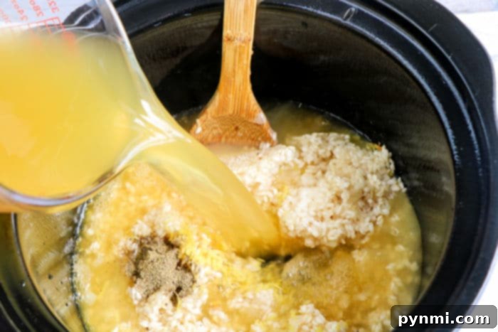 No-Stir Slow Cooker Risotto 4 Risotto in crockpot