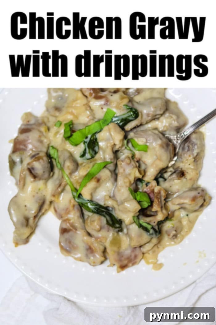 Smooth, rich gravy in a bowl with a spoon, ready to be served.