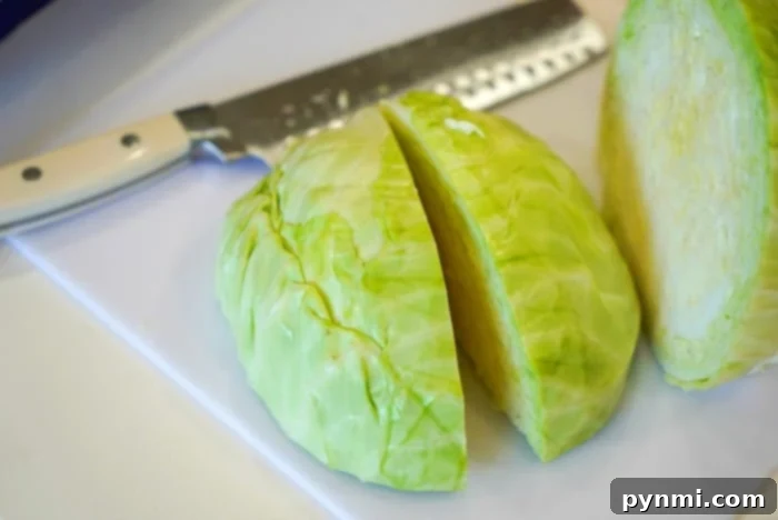 cabbage cut into wedges