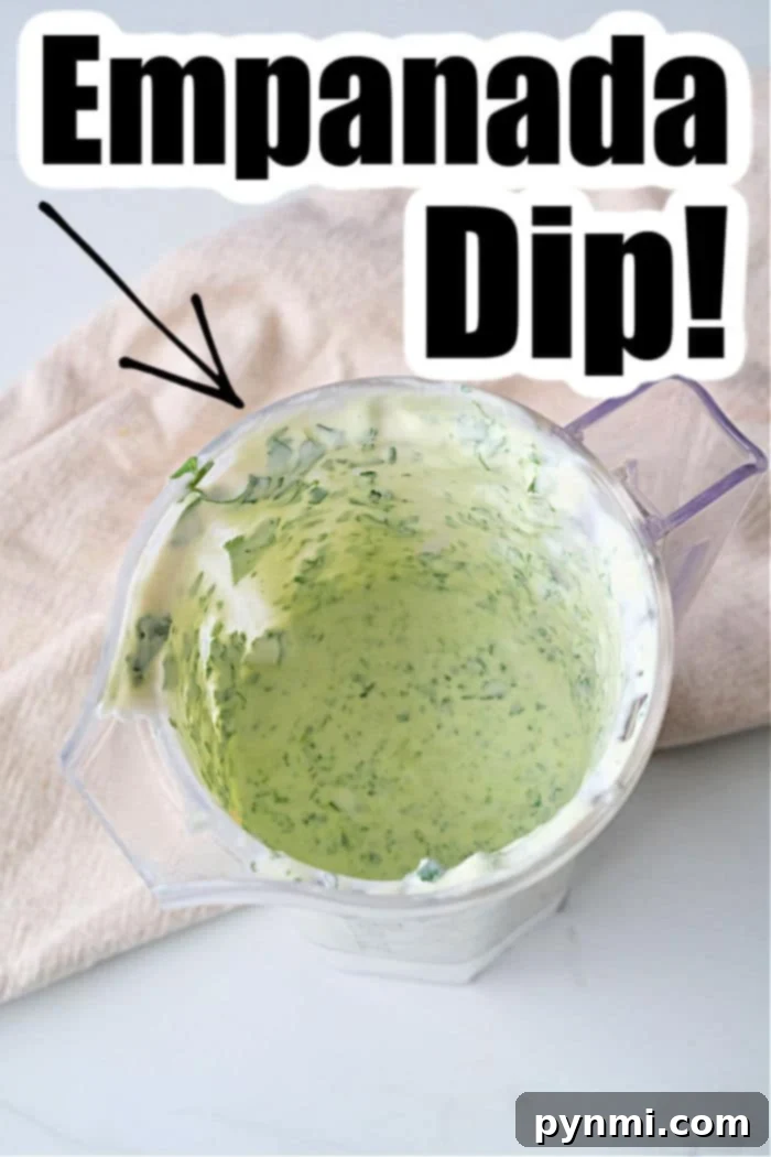 Zesty Empanada Dips 4 A close-up of the creamy cilantro lime dip with a spoon, ready to be served