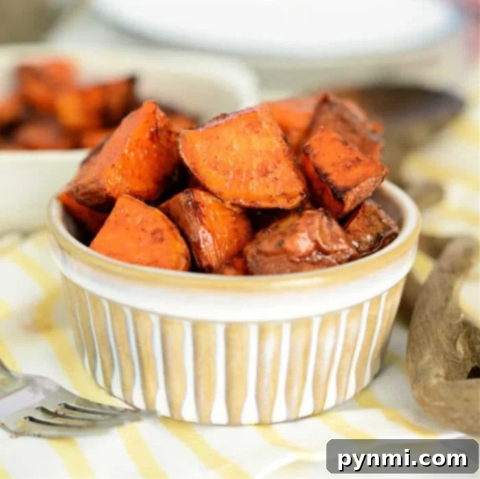 Speedy Instant Pot Sweet Potato Cubes 2 Ninja Foodi sweet potato cubes, perfectly cooked and ready to serve