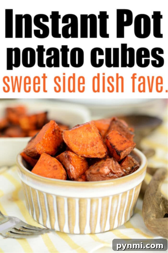 Speedy Instant Pot Sweet Potato Cubes 8 sweet potato cubes instant pot, perfectly cooked and garnished