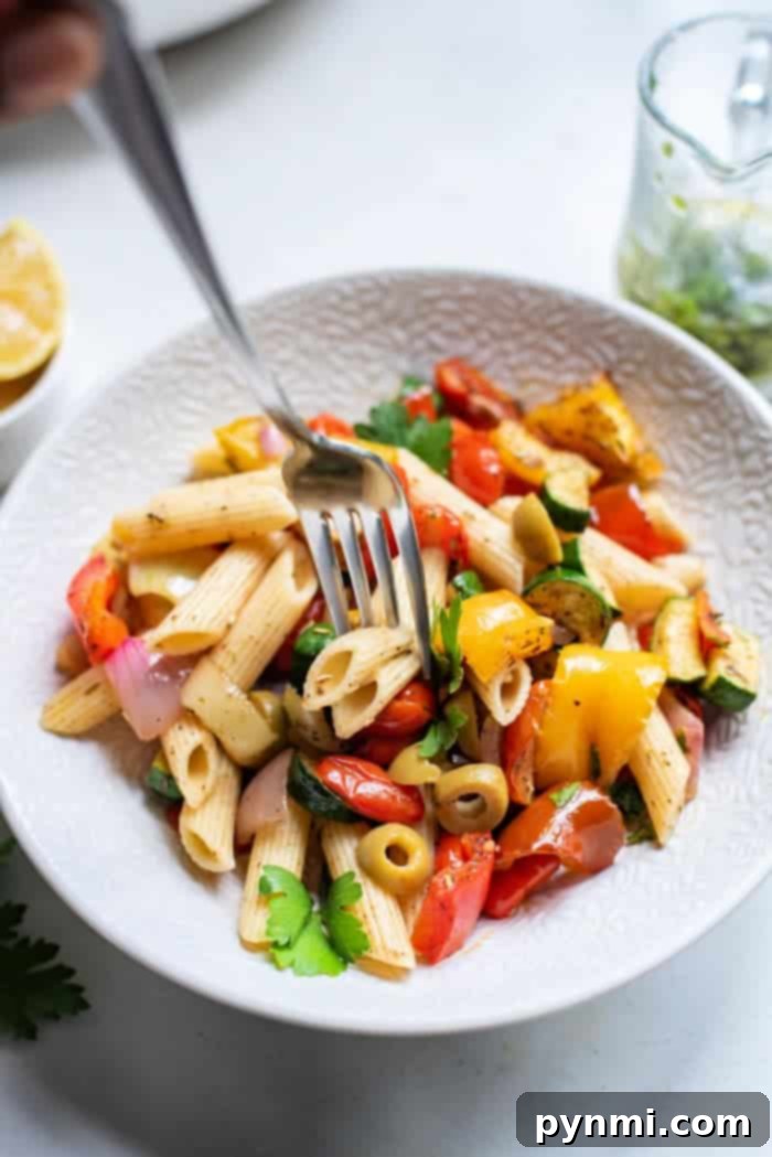 Beautifully plated Mediterranean Roast Vegetables, highlighting their fresh and colorful appeal.