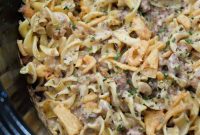 Slow Cooker Beef Stroganoff with Ground Beef